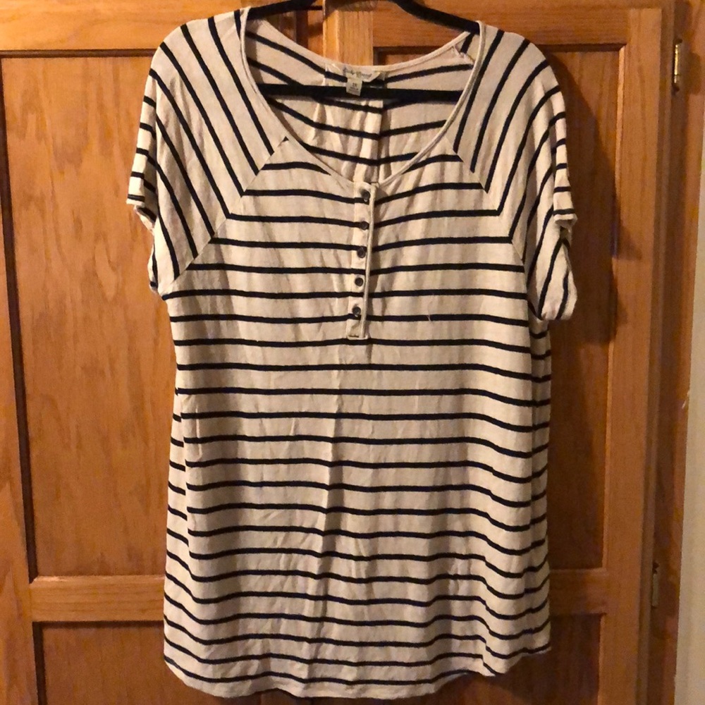Lucky Brand Black striped Tee
